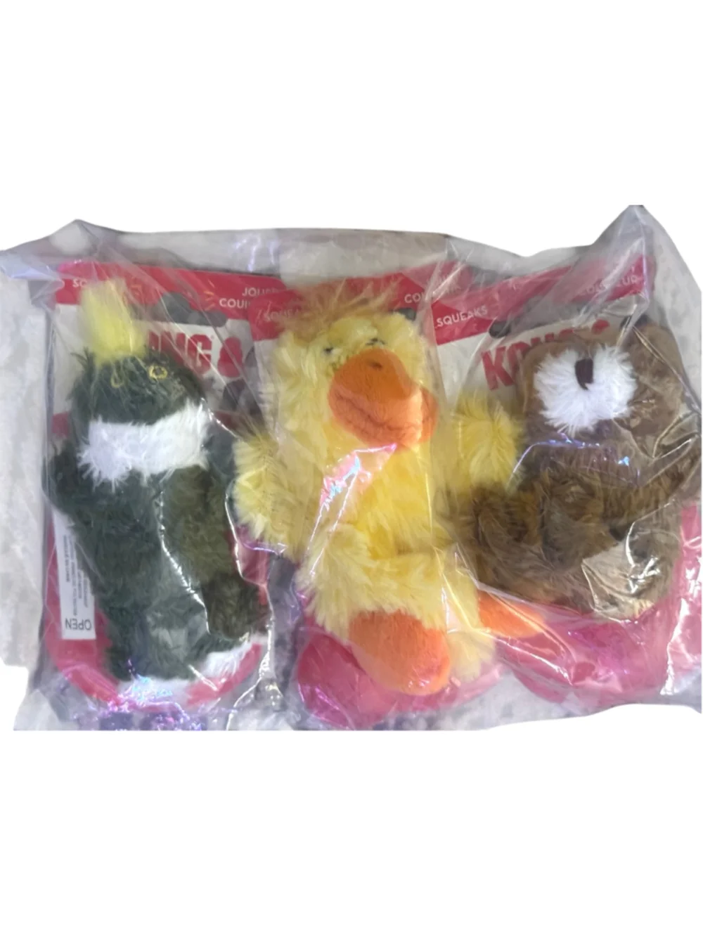 3 Kong XS Squeaky Plush Dog Dr. Noy's Toys Set- bear, frog, duck
